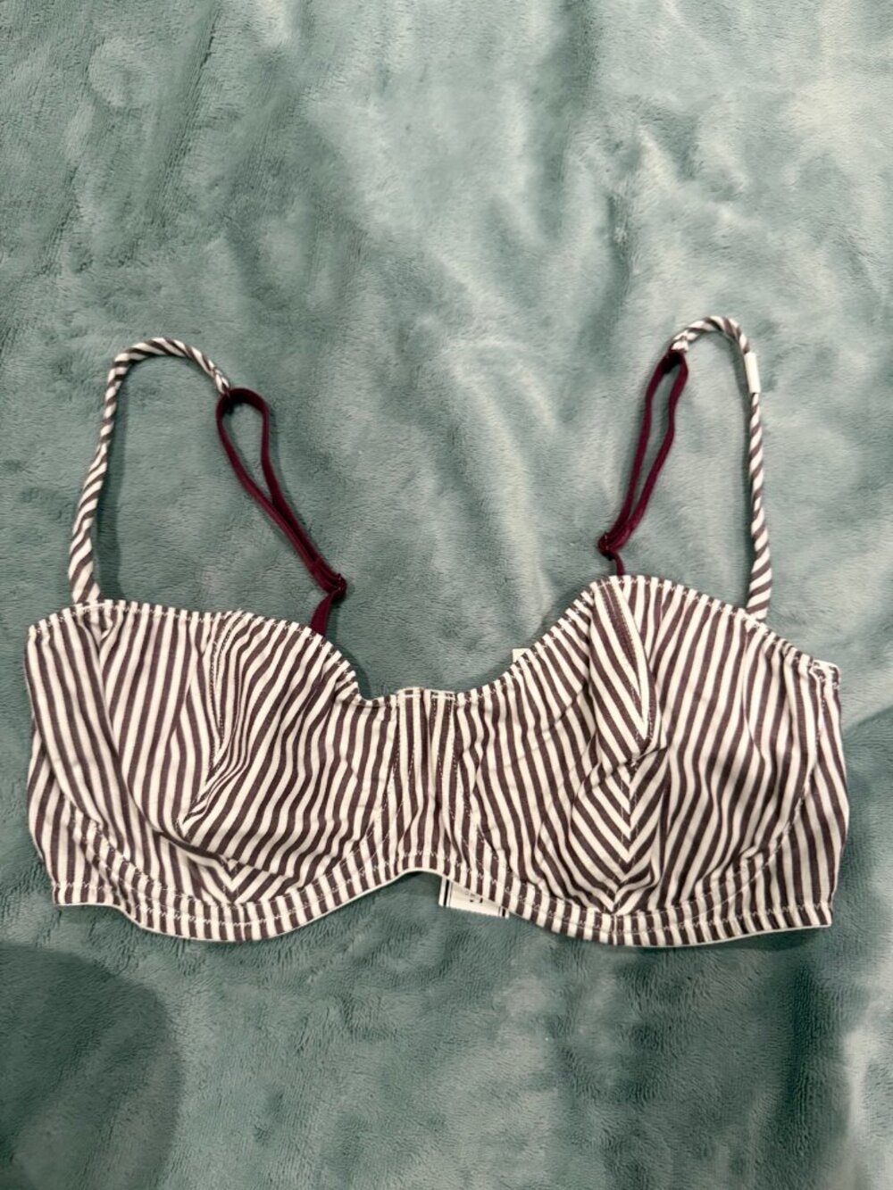 Victoria's Secret PINK Striped Dog Logo Bra 34DD NWT